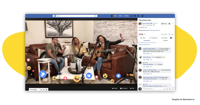 Facebook twitter live tv streaming